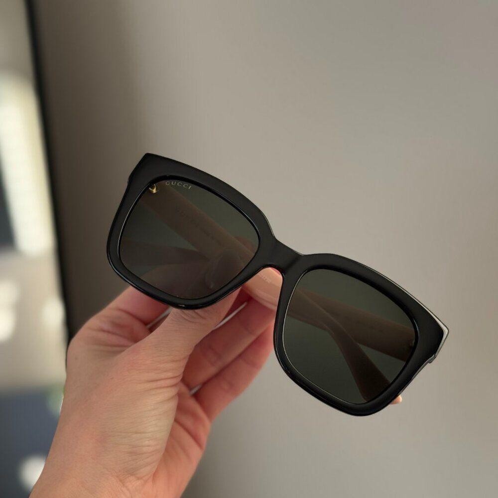 Gucci Women Sunglasses Black / Pink Grey Square GG1338S 006 NEW AUTHENTIC - Picture 3 of 14